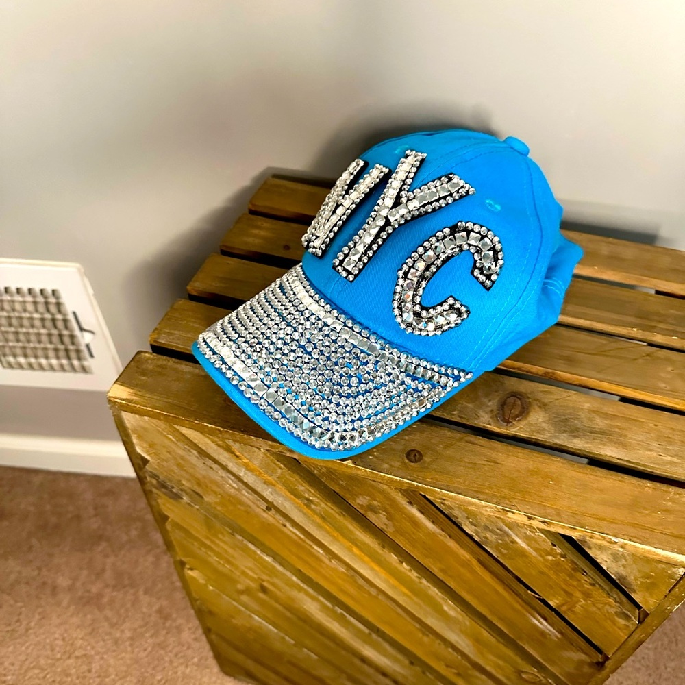 Blue NYC Rhinestone Cap - Picture 4 of 12